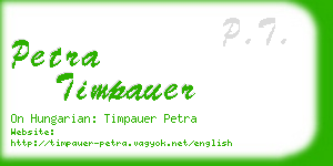 petra timpauer business card